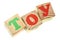 Word TOY on the child blocks