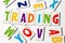 Word trading made of colorful letters