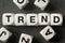 Word trend on toy cubes