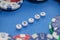 Word `trick` with poker chips