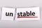 The word unstable changed to stable on torn paper
