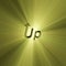 Word Up arrow sign light flare