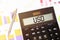 Word USD plus on calculator. Business and tax concept