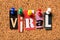 The word Viral in magazine letters pinned to a