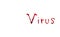 Word `VIRUS` written with blood on white