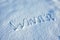 Word Winter written in Snow