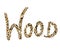 Word wood filled with wooden piece