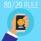 Word writing text 80 20 Rule. Business concept for Pareto principle 80 percent effects come from 20 causes