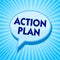 Word writing text Action Plan. Business concept for list of things or schedule to be made thia current year Blue speech bubble mes