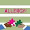 Word writing text Allergy. Business concept for damages in immunity due to hypersensitivity get it diagnised Two Hands