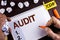 Word writing text Audit. Business concept for Local company auditors perform their financial investigation annually written by Man