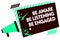 Word writing text Be Aware Be Listening Be Engaged. Business concept for take attention to actions or speakers Megaphone loudspeak