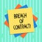 Word writing text Breach Of Contract. Business concept for act of breaking the terms set out in deal or agreement