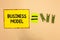 Word writing text Business Model. Business concept for Identifying revenue sources Plan on how to make profit Yellow piece paper r