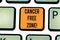 Word writing text Cancer Free Zone. Business concept for club for educating showing about means of cancer prevention Keyboard key