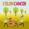 Word writing text Colon Cancer. Business concept for the development of cancer cells from the colon or rectum People