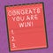 Word writing text Congrats You Are Win. Business concept for Congratulations for your accomplish competition winner