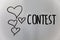 Word writing text Contest. Business concept for Game Tournament Competition Event Trial Conquest Battle Struggle Hearts white back