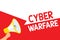 Word writing text Cyber Warfare. Business concept for Virtual War Hackers System Attacks Digital Thief Stalker Megaphone loudspeak