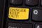 Word writing text Danger Keep Out. Business concept for Warning be alert stay away from this point safety sign Keyboard