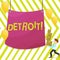 Word writing text Detroit. Business concept for City in the United States of America Capital of Michigan Motown Man
