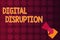 Word writing text Digital Disruption. Business concept for Changes that affect technology markets Product makeover Megaphone