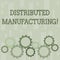 Word writing text Distributed Manufacturing. Business concept for practiced by enterprises using network facilities
