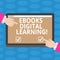 Word writing text Ebooks Digital Learning. Business concept for book publication made available in digital form Hu