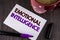 Word writing text Emotional Intelligence. Business concept for Capacity to control and be aware of personal emotions written on Wh