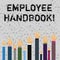 Word writing text Employee Handbook. Business concept for Document Manual Regulations Rules Guidebook Policy Code.