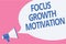 Word writing text Focus Growth Motivation. Business concept for doing something with accuracy increase productivity Megaphone loud