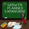Word writing text Growth Planned Expansion. Business concept for exposing the business to a wider customers Mounted Blank Color