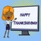 Word writing text Happy Thanksgiving. Business concept for Harvest Festival National holiday celebrated in November
