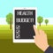 Word writing text Health Budget. Business concept for amount of money to support your health and wellbeing needs Female