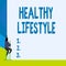 Word writing text Healthy Lifestyle. Business concept for Live Healthy Engage in physical activity and exercise Back