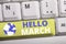 Word writing text Hello March. Business concept for musical composition usually in duple or quadruple with beat White pc