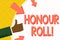 Word writing text Honour Roll. Business concept for List of students who have earned grades above a specific average.