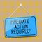 Word writing text Immediate Action Required. Business concept for address the alert that popped up on you system Blank Hanging