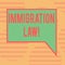 Word writing text Immigration Law. Business concept for National Regulations for immigrants Deportation rules Blank Rectangular