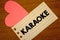 Word writing text Karaoke. Business concept for Entertainment singing along instrumental music played by a machine Paperpiece page