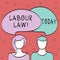 Word writing text Labour Law. Business concept for rules relating to rights and responsibilities of workers Blank Faces