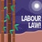 Word writing text Labour Law. Business concept for rules relating to rights and responsibilities of workers Colorful