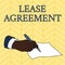 Word writing text Lease Agreement. Business concept for Contract on the terms to one party agrees rent property Male