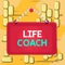 Word writing text Life Coach. Business concept for someone who helps identify your goals and plan to achieve them Board fixed nail