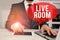 Word writing text Live Room. Business concept for the room in a house or apartment that is used for relaxing in Male