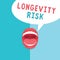 Word writing text Longevity Risk. Business concept for Potential threat due to increasing lifespan of pensioners