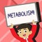 Word writing text Metabolism. Business concept for Chemical processes in body to produce energy food processing Young