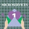 Word writing text Microservices. Business concept for Software development technique Building single function module