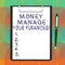 Word writing text Money Manage Your Finances. Business concept for Make good use of your earnings Investing Blank Sheet