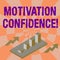 Word writing text Motivation Confidence. Business concept for Level of desire to accomplish a specified outcome Colorful
